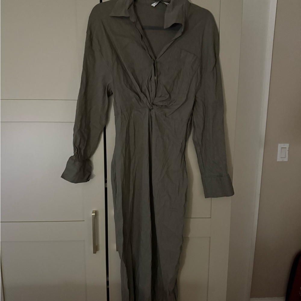 Elegant Olive Green Women's Dress